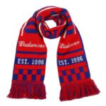 Factory Custom Fashion Acrylic Knitted Scarves Jacquard Logo Scarf Football Fan Scarf