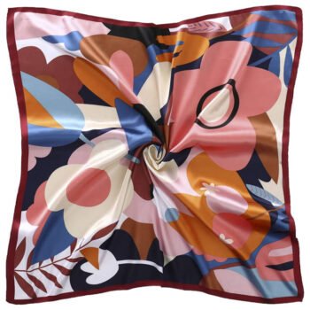 Women's Fashion Pattern Large Square Satin Headscarf Headdress Traveling Scarf